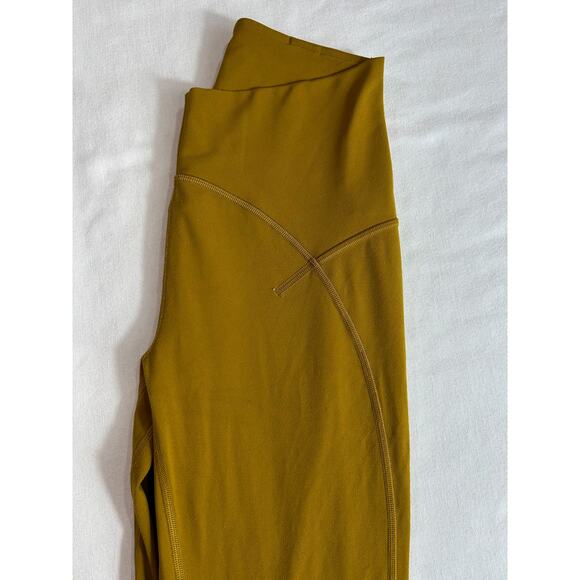 Lululemon Power Thru High Rise Crop 23" Gold Spice Size 6 - Picture 7 of 9